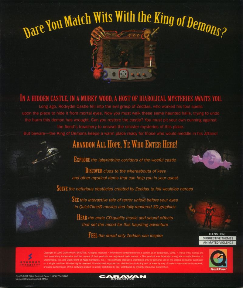 Zeddas: Servant of Sheol — box-2D-back (US)