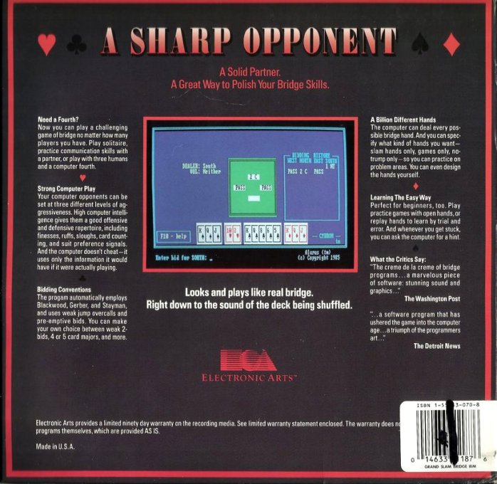 Grand Slam Bridge — box-2D-back (US)