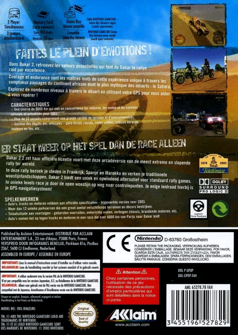 Dakar 2 — box-2D-back (FR)