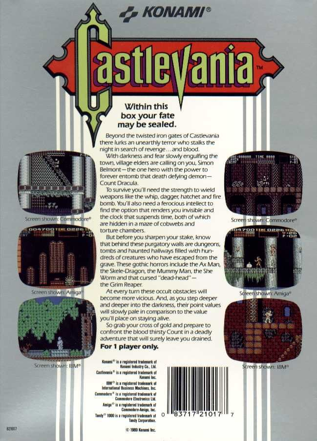 Castlevania — box-2D-back (US)