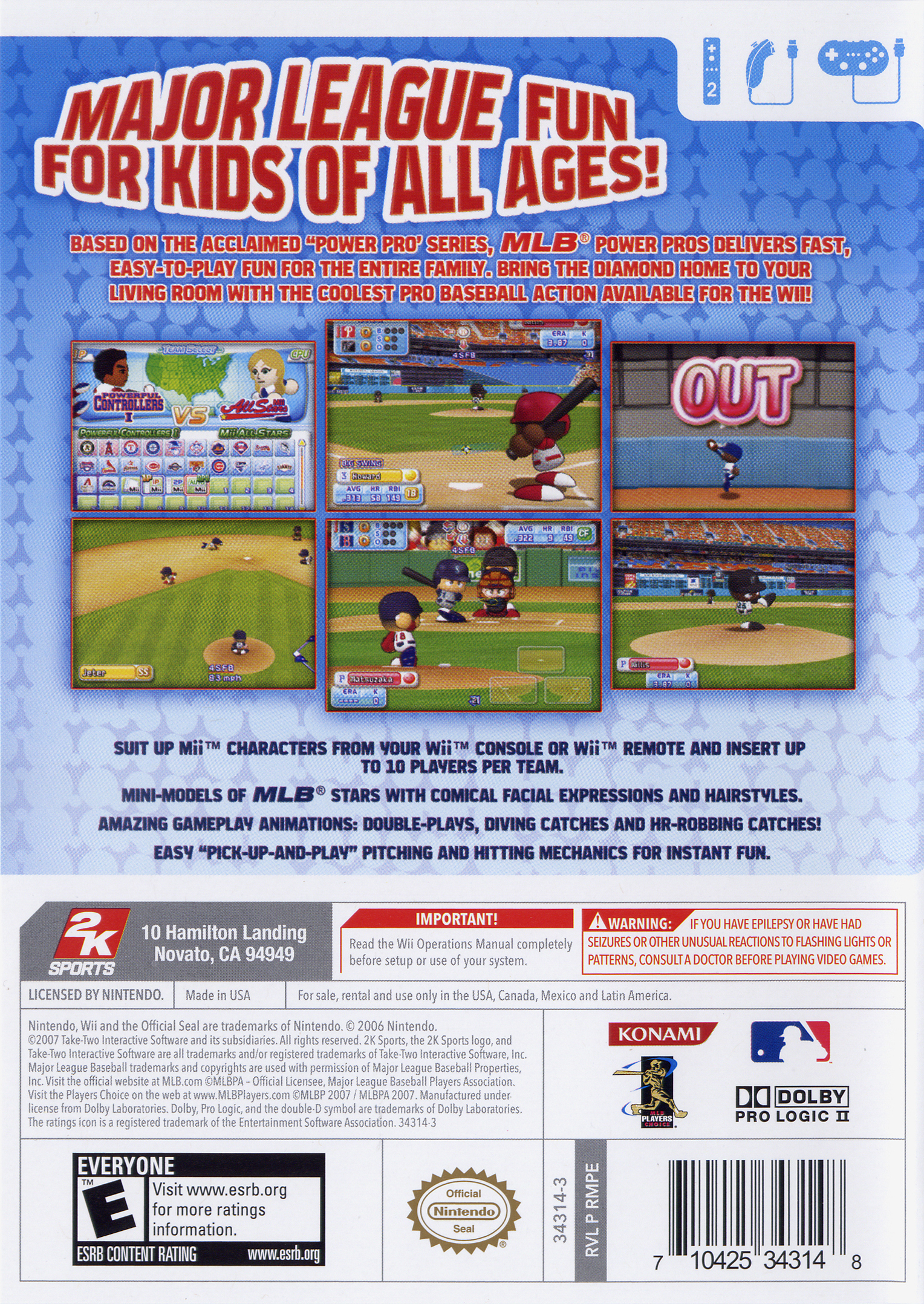 MLB Power Pros — box-2D-back (US)