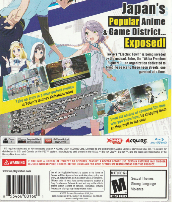 Akiba's Trip - Undead & Undressed — box-2D-back (CA)