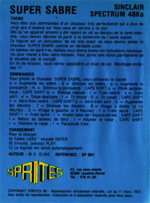 Super Sabre — box-2D-back (FR)