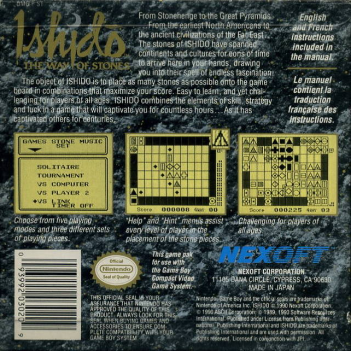Ishido - The Way Of Stones — box-2D-back (US)