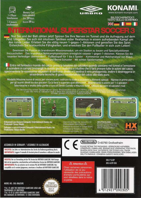 International Superstar Soccer 3 — box-2D-back (DE)