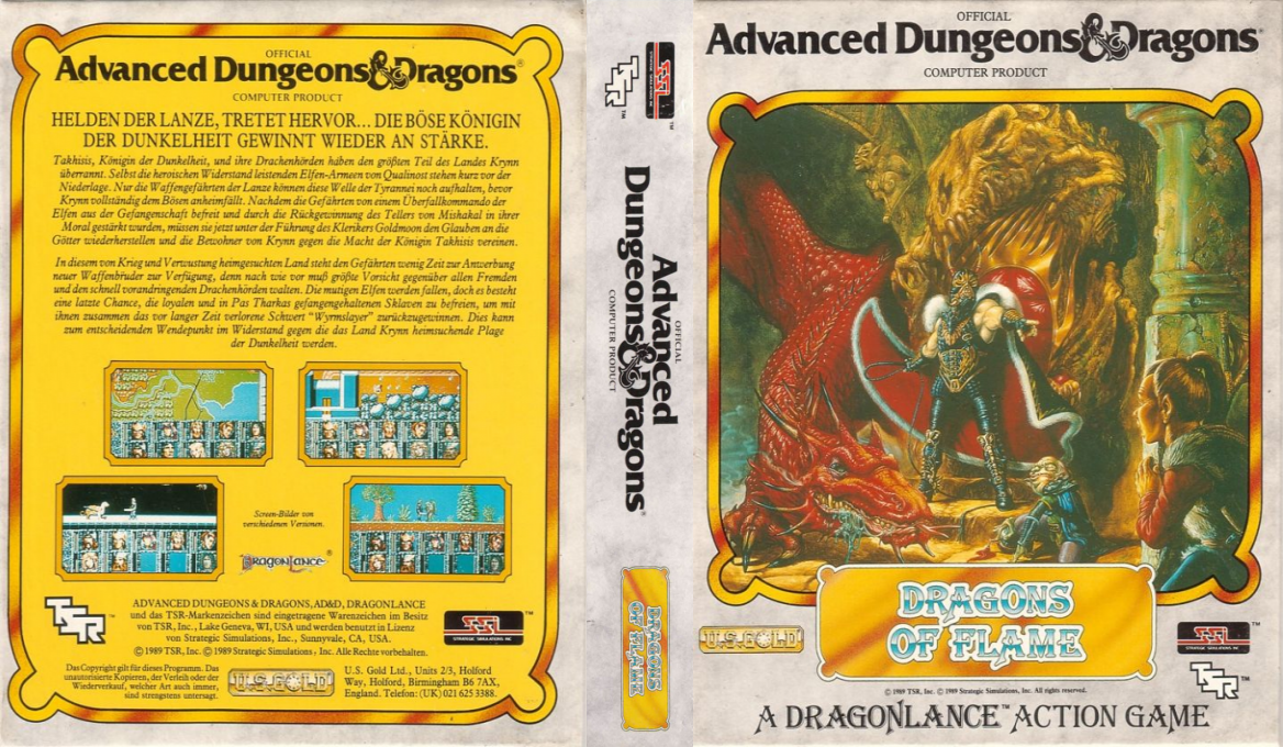 Advanced Dungeons & Dragons - Dragons of Flame - A DragonLance Action Game — box-texture (DE)