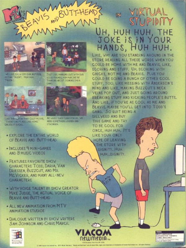 Beavis and Butt-Head in Virtual Stupidity — box-2D-back (US)