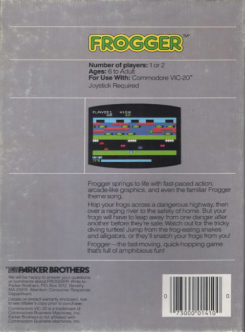 Frogger — box-2D-back (US)