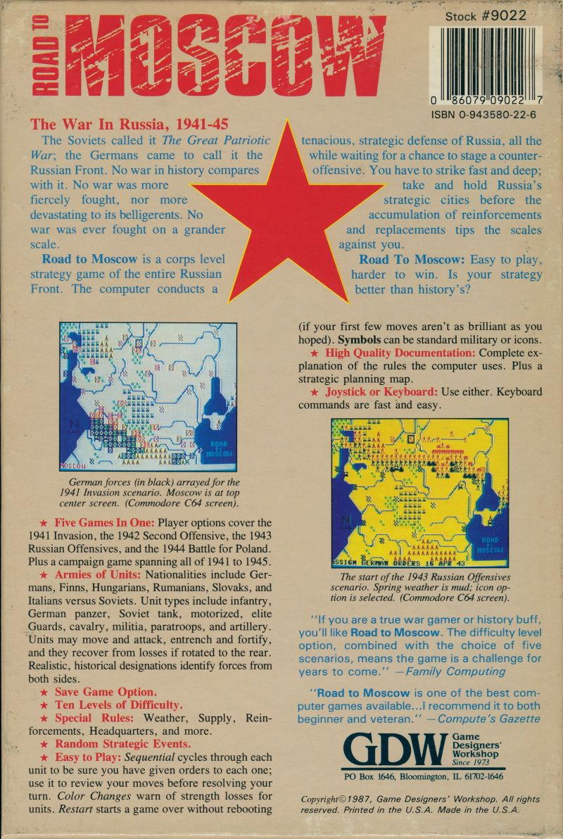 Road to Moscow — box-2D-back (US)