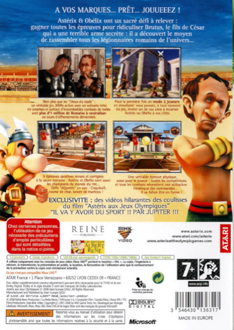 Asterix at the Olympic Games — box-2D-back (FR)