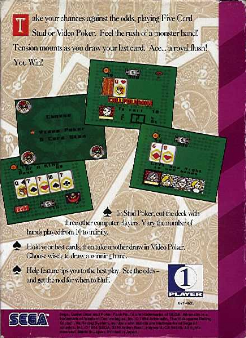 Poker Faced Paul's Poker — box-2D-back (US)