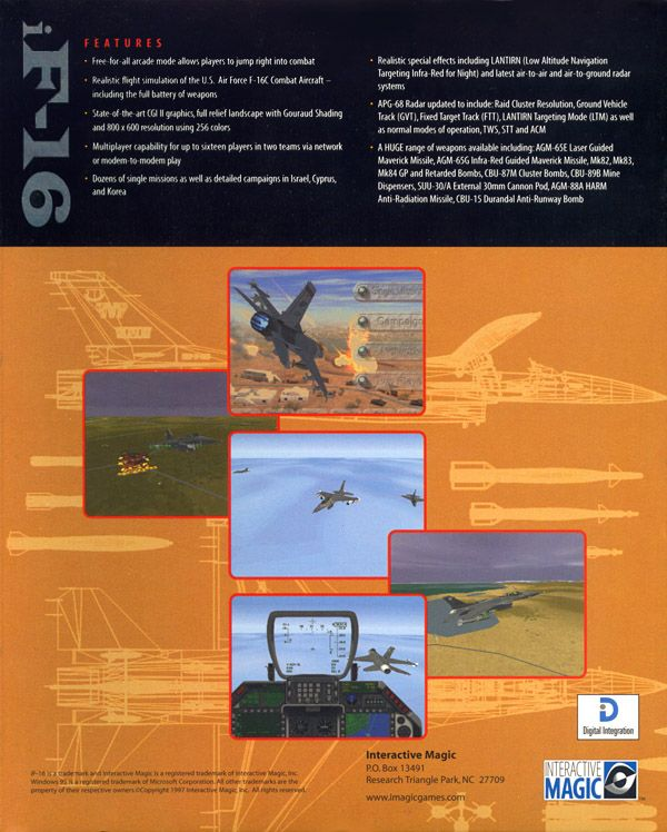 F-16 Fighting Falcon — box-2D-back (US)