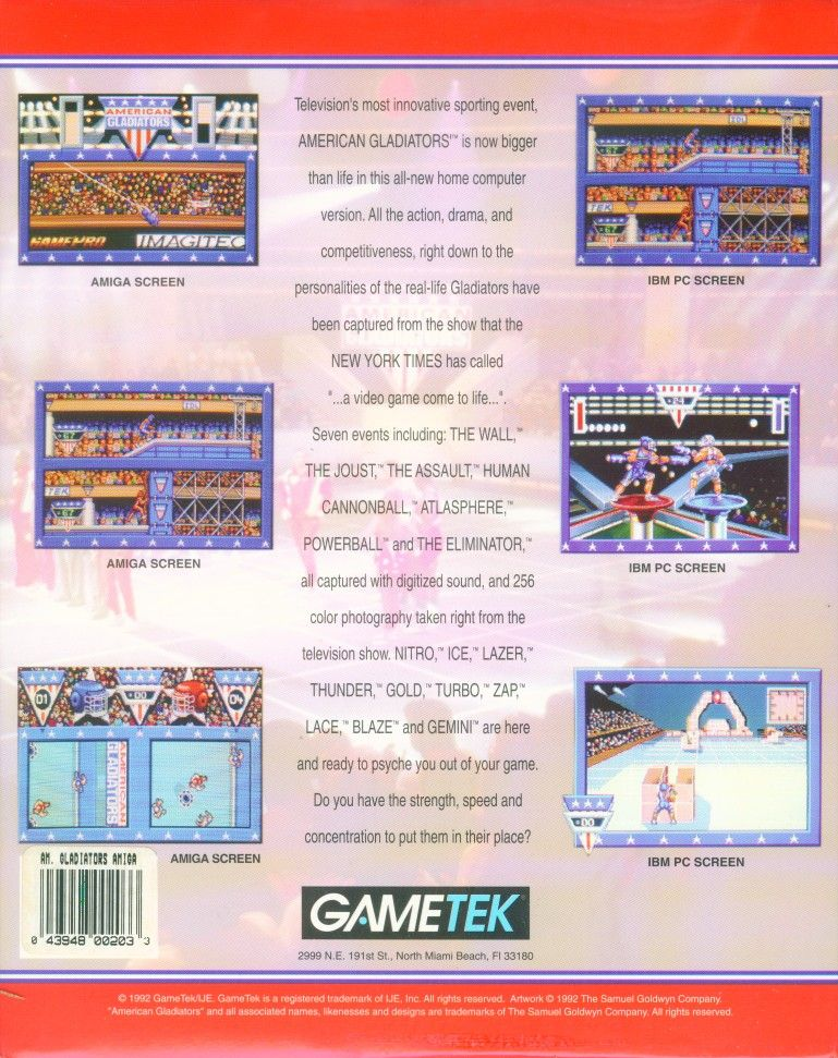 American Gladiators — box-2D-back (US)