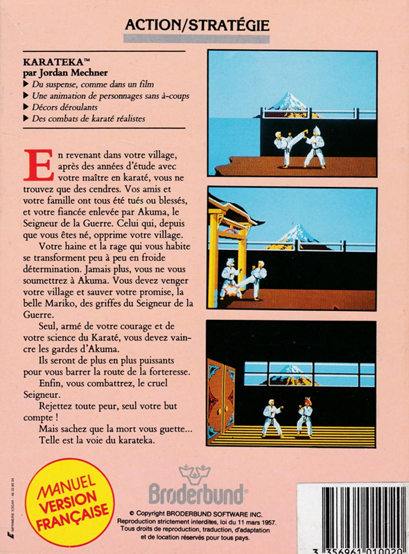 Karateka — box-2D-back (FR)
