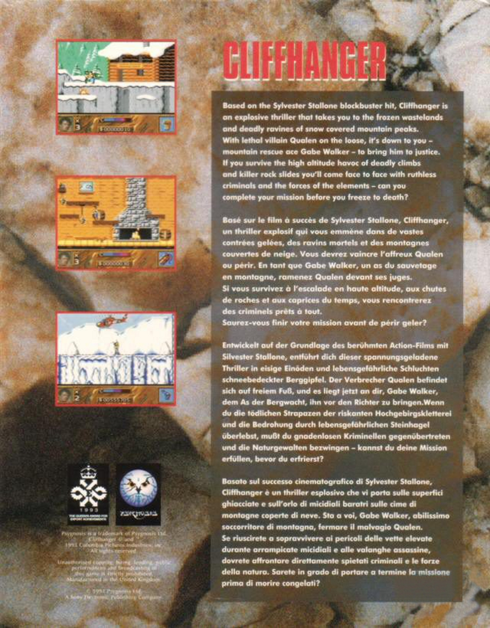 Cliffhanger — box-2D-back (WOR)