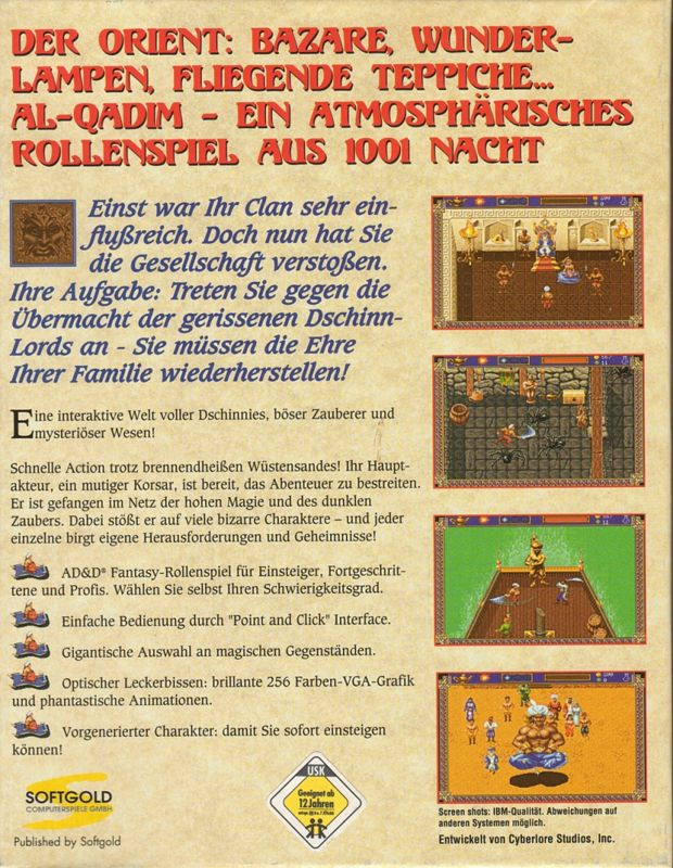 Al-Qadim - The Genie's Curse — box-2D-back (DE)