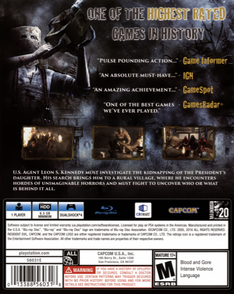 Resident Evil 4 — box-2D-back (US)