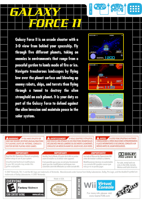 Galaxy Force 2 — box-2D-back (US)