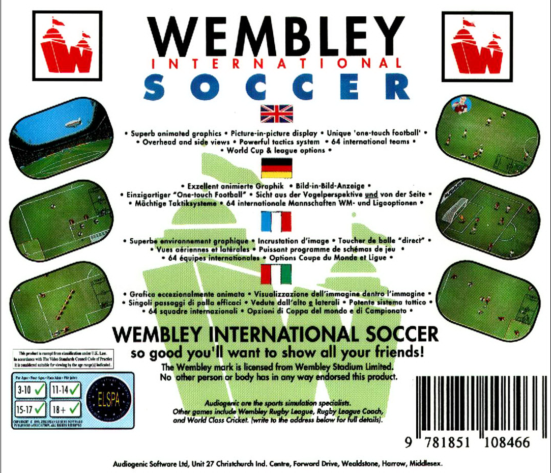 Wembley International Soccer — box-2D-back (WOR)