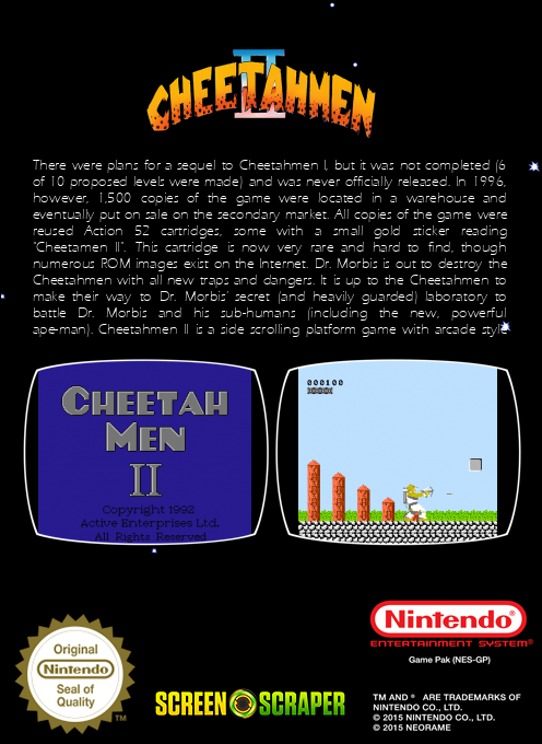 Cheetahmen II — box-2D-back (SS)