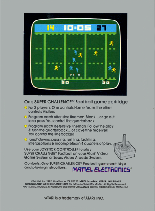 Super Challenge Football — box-2D-back (US)