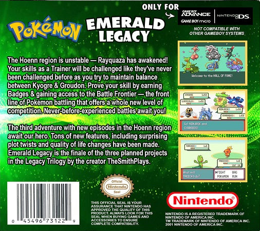 Pokémon Emerald Legacy — box-2D-back (US)