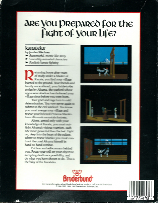 Karateka — box-2D-back (US)