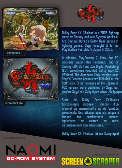 Guilty Gear Xx #reload — box-2D-back (SS)