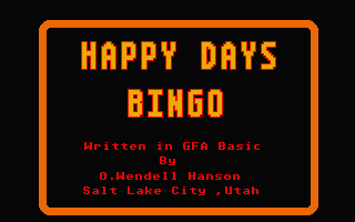 Happy Days Bingo — sstitle (WOR)