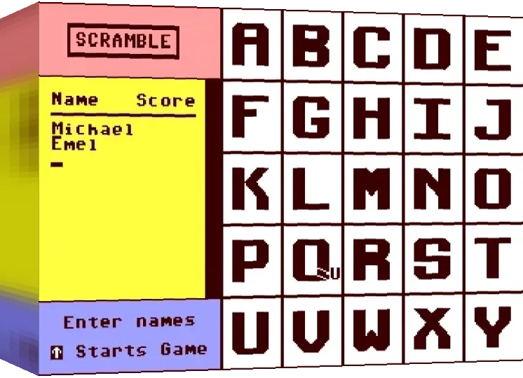 Word Scramble 64 — box-3D (WOR)