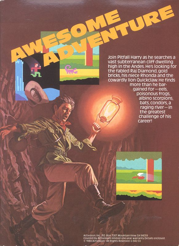 Pitfall 2 - Lost Caverns — box-2D-back (US)
