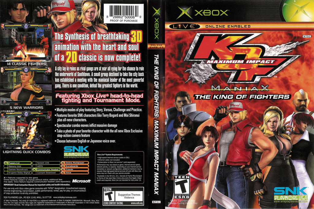 KOF - Maximum Impact - Maniax — box-texture (US)