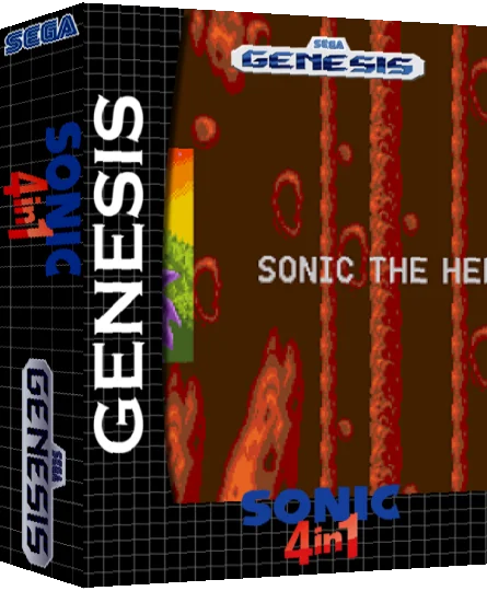 Sonic 4 In 1 — box-3D (SS)