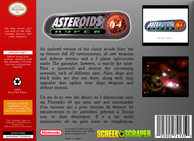 Asteroids 64 — box-2D-back (SS)