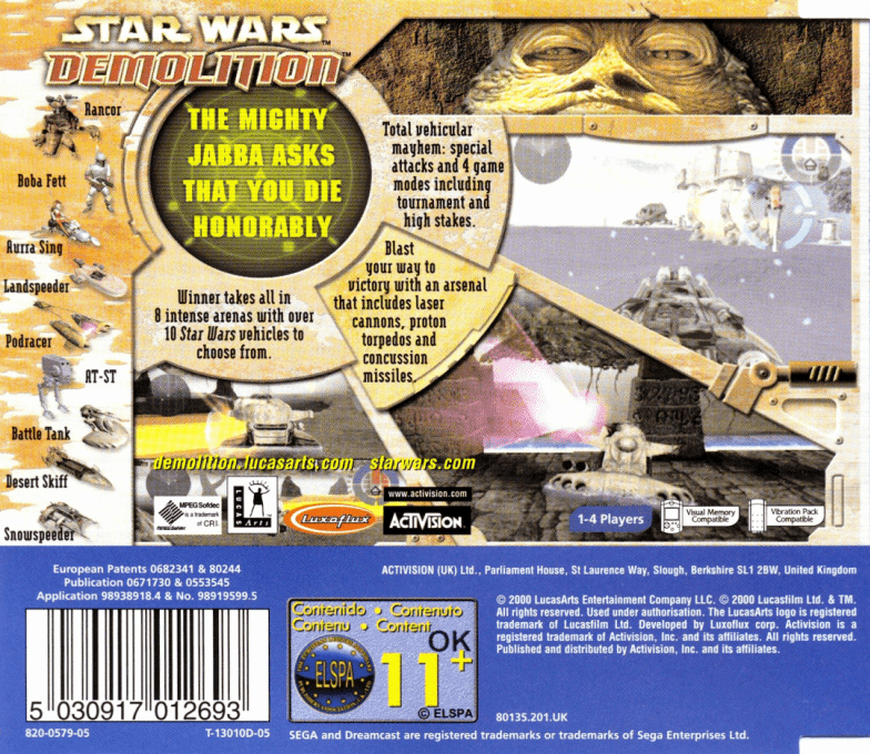 Star Wars - Demolition — box-2D-back (EU)