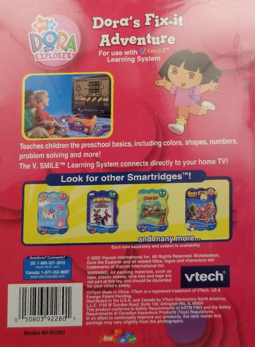 Dora the Explorer - Dora's Fix-It Adventure — box-2D-back (US)