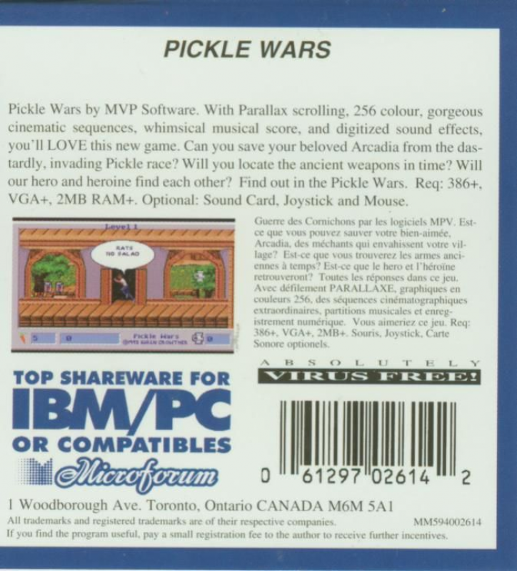 Pickle Wars — box-2D-back (US)
