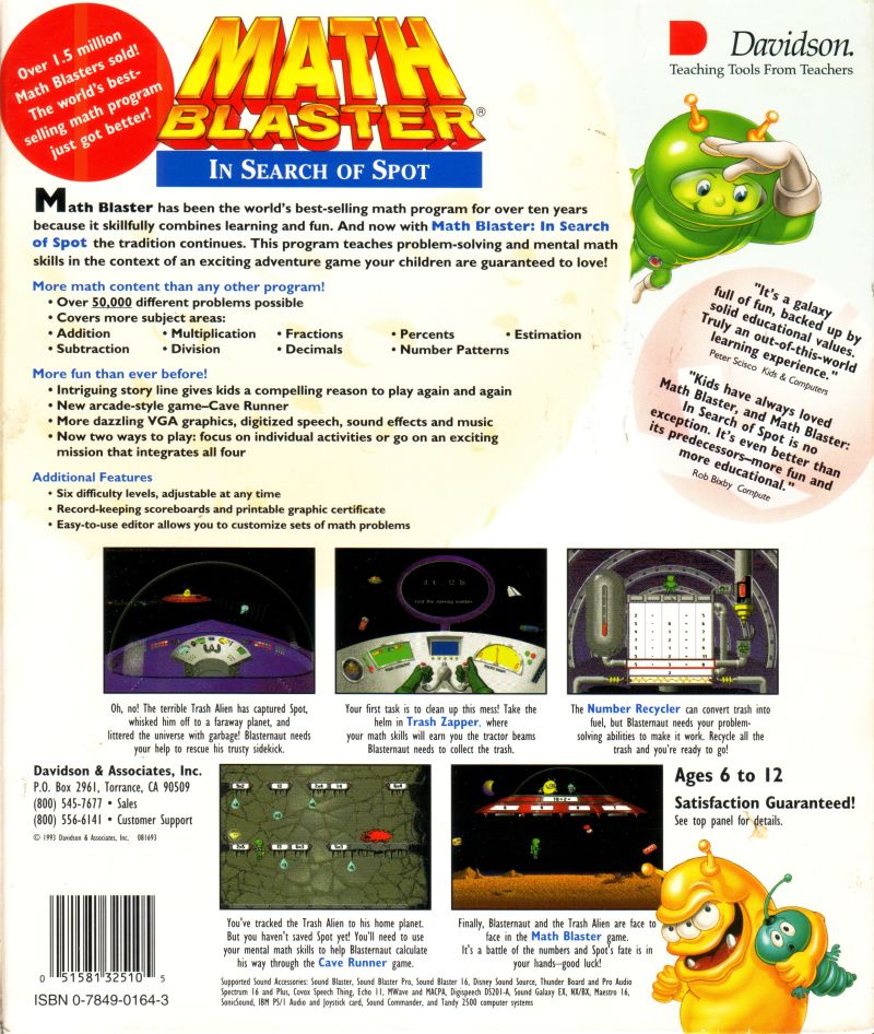 Math Blaster Episode 1: In Search of Spot — box-2D-back (US)