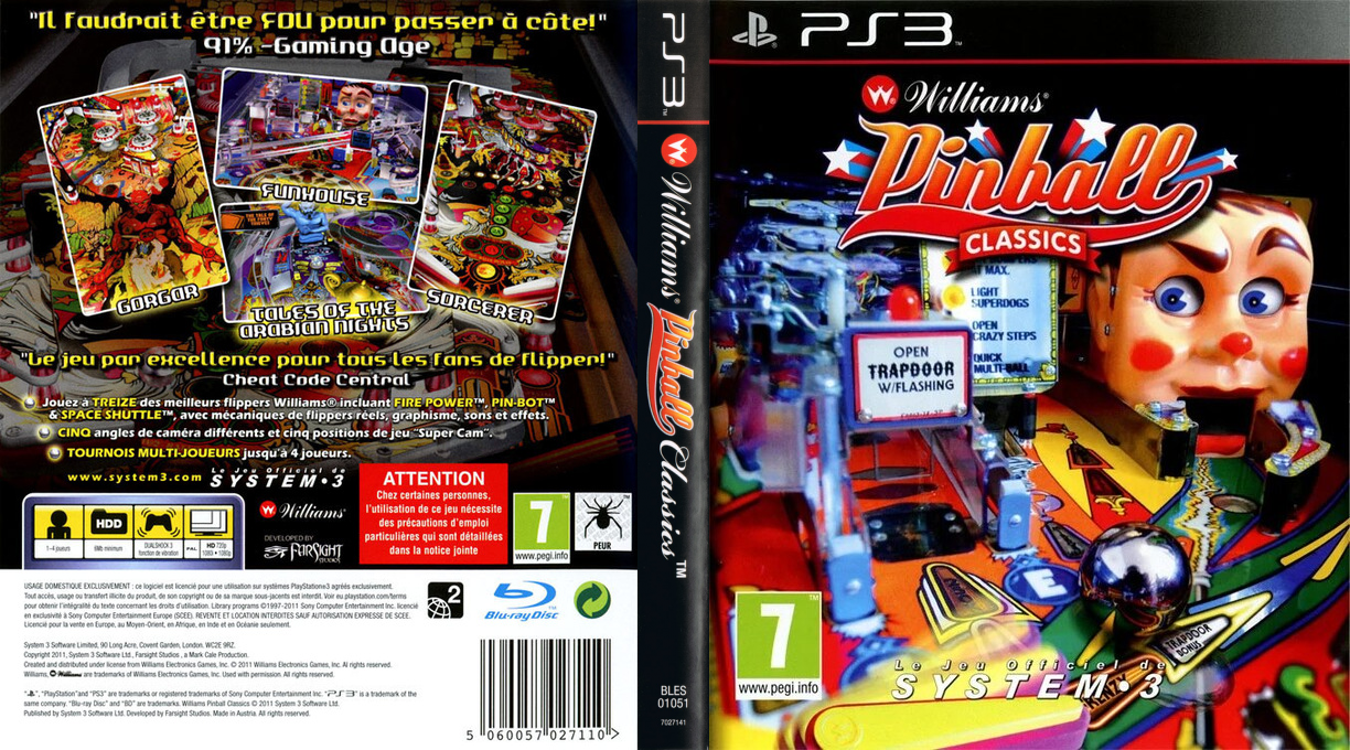 Williams Pinball Classics — box-texture (FR)