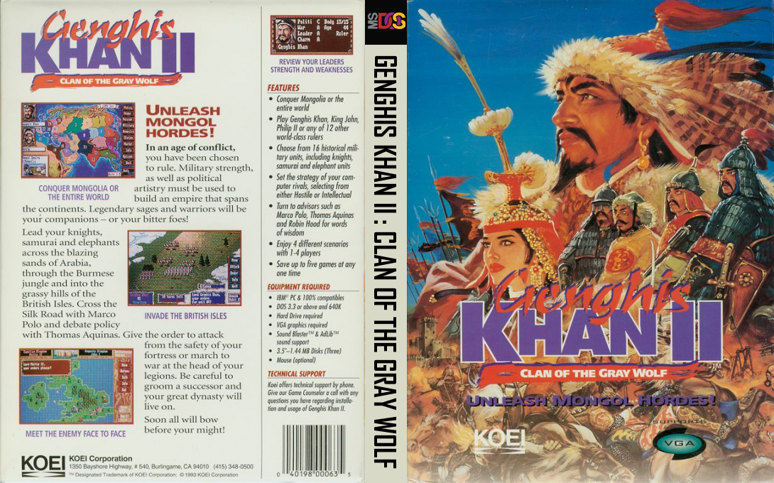Genghis Khan 2 - Clan of the Grey Wolf — box-texture (US)