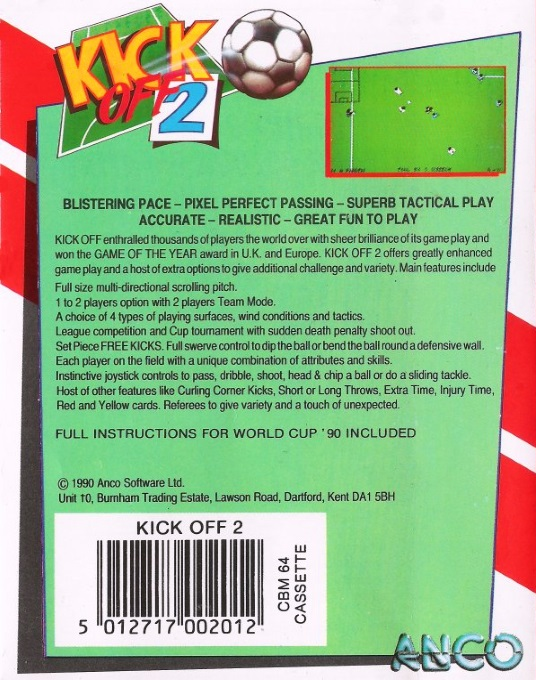 Kick Off 2 — box-2D-back (EU)