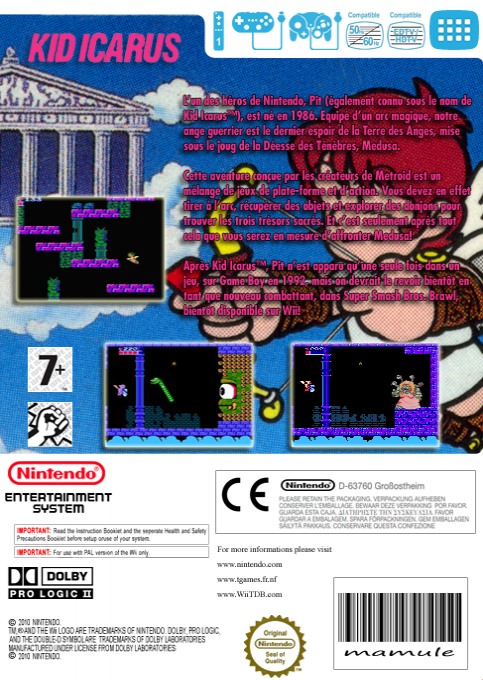 Kid Icarus — box-2D-back (FR)