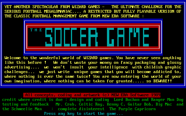 The Soccer Game box art