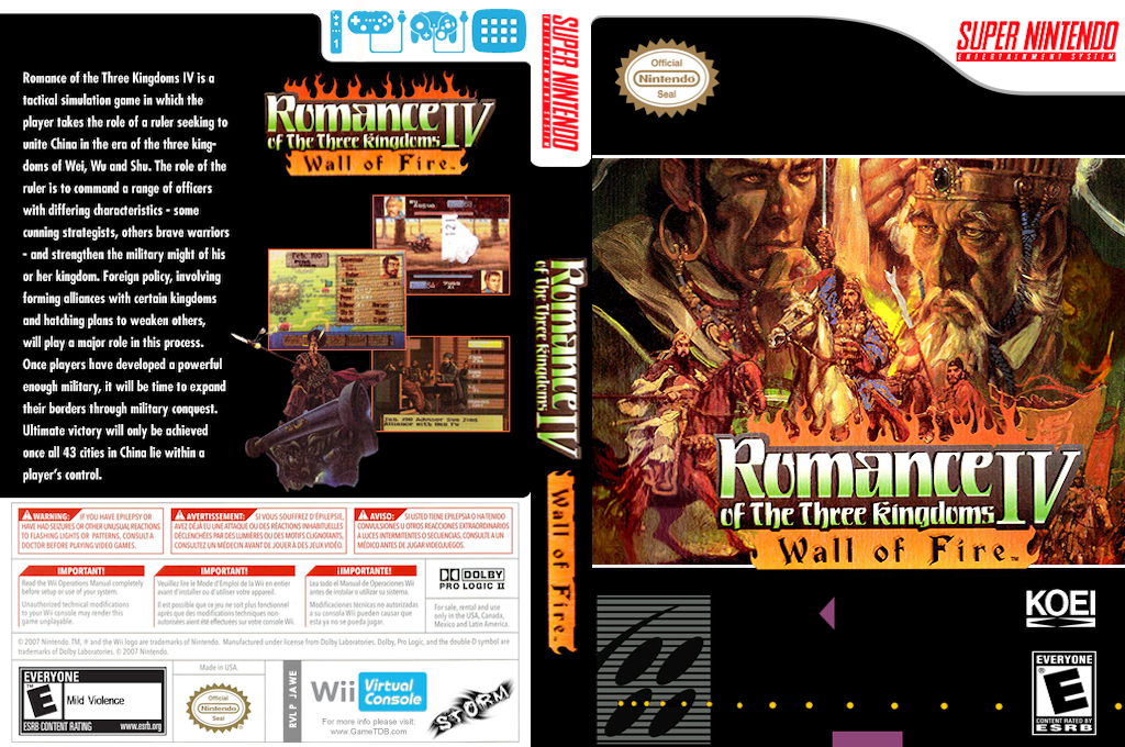 Romance Of The Three Kingdoms 4 - Wall Of Fire — box-texture (US)