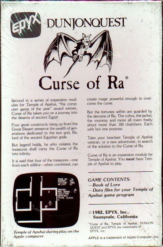 Dunjonquest - Curse of Ra — box-2D-back (US)