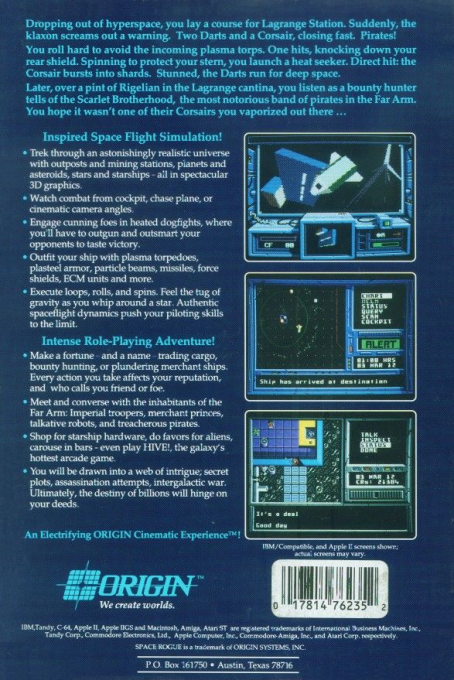 Space Rogue — box-2D-back (US)
