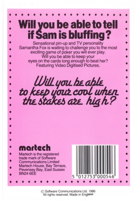 Samantha Fox Strip Poker — box-2D-back (EU)