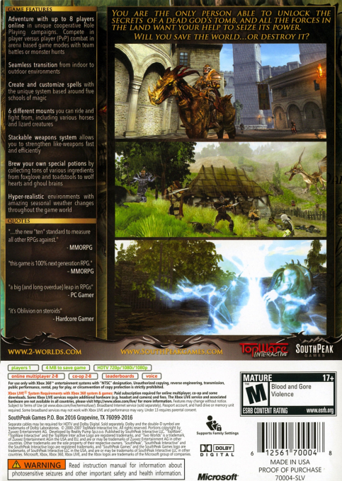 Two Worlds — box-2D-back (US)