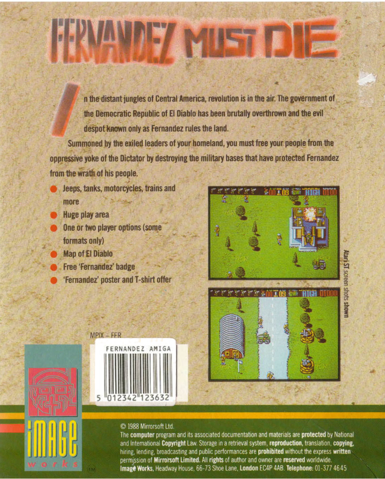 Fernandez Must Die — box-2D-back (EU)