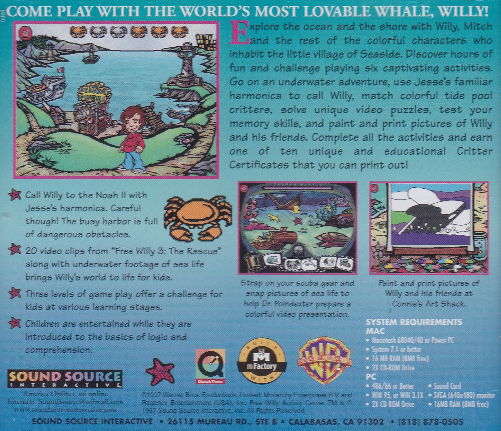 Free Willy Activity Center — box-2D-back (WOR)